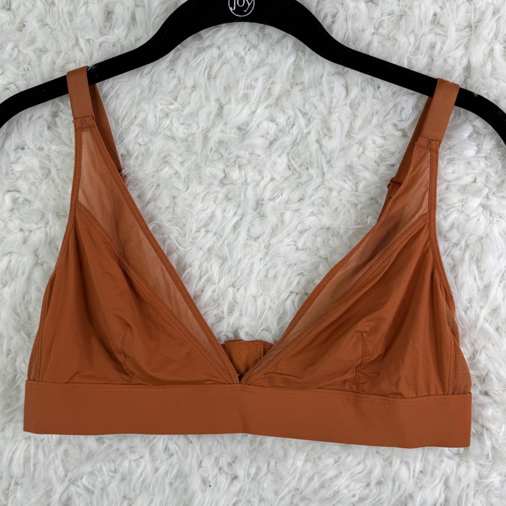 Parade Mesh Triangle Bralette Size L Terracotta Orange Sustainable Minimalist